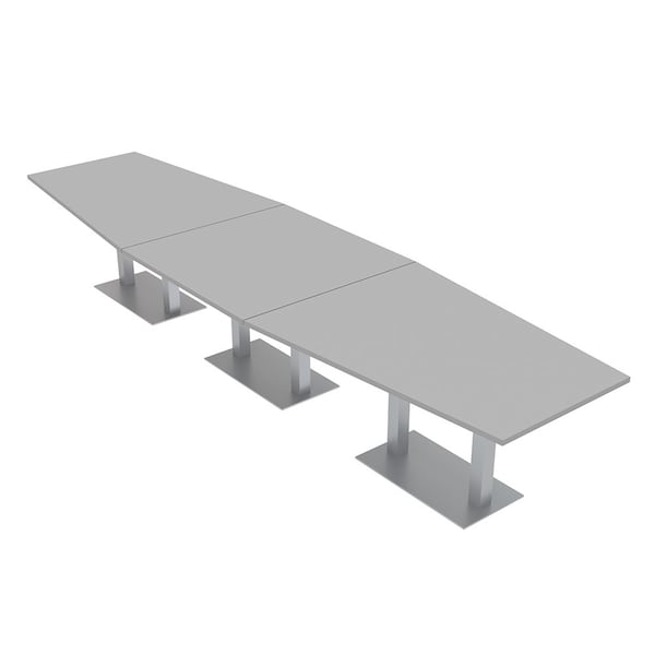 45 in W, 165.75 in L, 29 in H, Engineered Wood Top, Grey